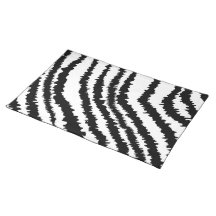 Black Zebra Print Pattern. Placemat