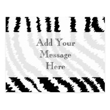 Black Zebra Print Pattern. Postcards