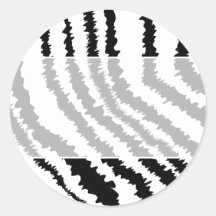 Black Zebra Print Pattern. Round Stickers