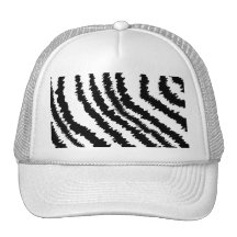 Black Zebra Print Pattern. Trucker Hat