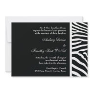 Black Zebra Print Wedding Invitation invitation