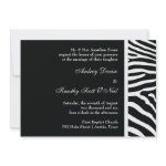 Black Zebra Print Wedding Invitation