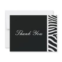 Black Zebra Thank You Note invitations by hummingbirdcake Black Zebra Thank You Note invitations