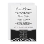 Black Zebra White Sweet Sixteen Party Personalized Invites