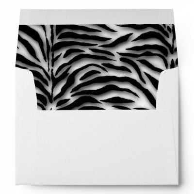 Black Zebra White Zebra Party Invitation Envelope