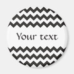 Black zig zags zigzag chevron pattern magnets