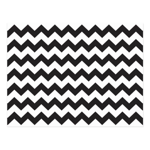 Black zig zags zigzag chevron pattern postcard Zazzle