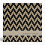 Black Zigzag Chevron Pattern Vinyl Binders