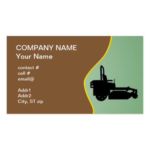 Black ZTR mower Business Card