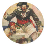 Blackbeard the Buccanneer Round Stickers