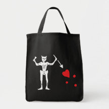 Blackbeard's Pirate Flag Tote Bags
