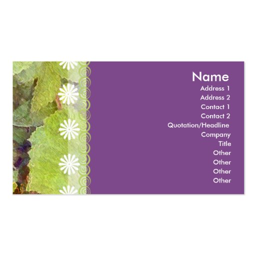 Blackberry Leaves Profile Card Business Card Template (front side)
