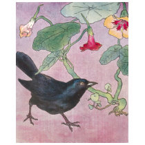 Blackbird and Nasturtiums t-shirts