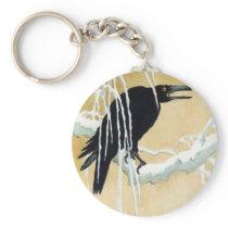 Blackbird in Snow, Ikeda Koson Keychain