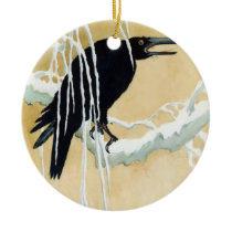 Blackbird in Snow, Ikeda Koson Ornament