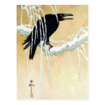 blackbird, snow, ikeda koson, koson, raven, crow,