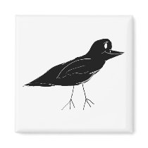 Blackbird Magnet (White) by bchrisdesigns Blackbird Magnet (White)