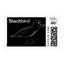 Blackbird Postage Stamp (Black) stamps