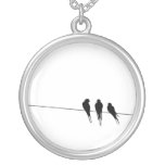 Blackbirds Silhouette on Wire Custom Necklace