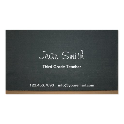 Blackboard Elementary School Teacher Business Card (front side)