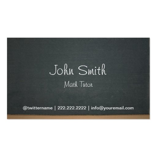 Blackboard Math Tutor Business Card (front side)