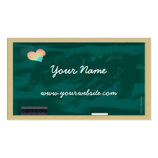 Blackboard Profile Card Business Card (back side)