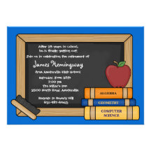 Blackboard Teacher's Retirement YOU PICK COLOR Custom Announcements