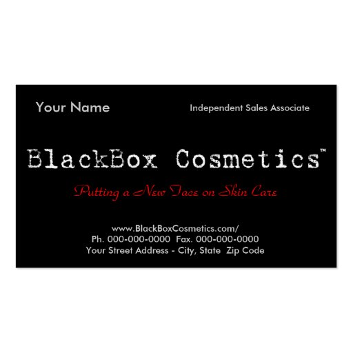 BlackBox Cosmetics, Independent Sales Associ... Business Card Templates