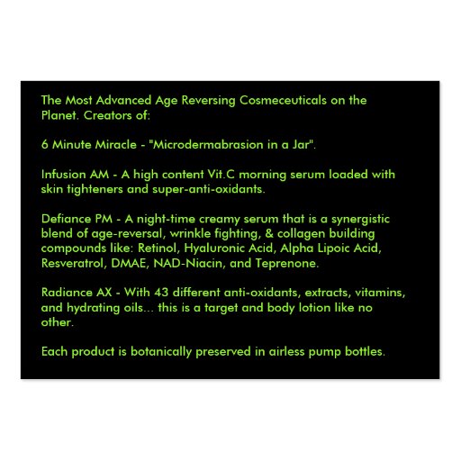 BlackBox Cosmetics, Independent Sales Associ... Business Card (back side)