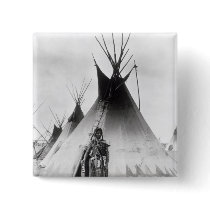 Blackfoot Brave, near Calgary, Alberta, 1889 Pinback Buttons