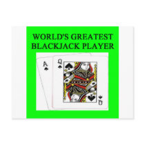 BLACKJACK 21 game player postcards