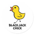 Blackjack Chick Sticker