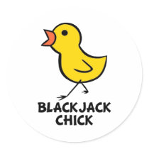 Blackjack Chick Sticker