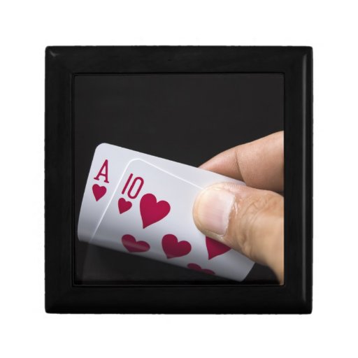 Blackjack Hand - Ace and 10 (2) Keepsake Box