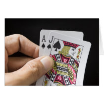Blackjack Hand - Ace and Jack (4) Greeting Cards