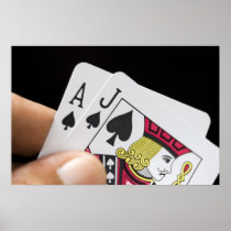 Blackjack Hand - Ace and Jack Poster