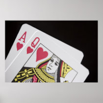 Blackjack Hand - Ace and Queen (3) Poster