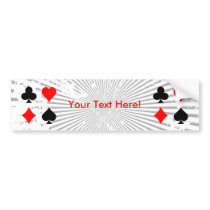 Blackjack / Poker Card Suits: Bumper Sticker