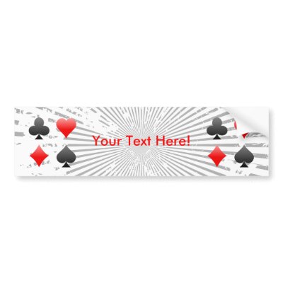 Blackjack / Poker Card Suits: Bumper Sticker by spiritswitchboard