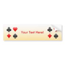 Blackjack / Poker Card Suits: Bumper Sticker bumper stickers