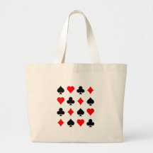 Blackjack / Poker Card Suits: Vector Art: Tote Bags
