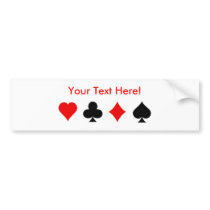 Blackjack / Poker Card Suits: Vector Art: bumper stickers