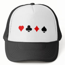 Blackjack / Poker Card Suits: Vector Art: Trucker Hats