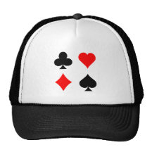 Blackjack / Poker Card Suits: Vector Art: Mesh Hats