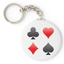 Blackjack / Poker Card Suits: Vector Art: Key Chain