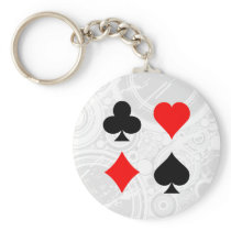 Blackjack / Poker Card Suits: Vector Art: Keychain