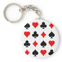 Blackjack / Poker Card Suits: Vector Art: Keychain