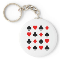 Blackjack / Poker Card Suits: Vector Art: Keychain