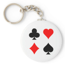 Blackjack / Poker Card Suits: Vector Art: Key Chains
