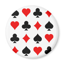 Blackjack / Poker Card Suits: Vector Art: Refrigerator Magnet
